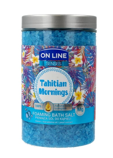 On Line, Senses, pieniąca sól do kąpieli Tahitian Mornings, 480 g On Line