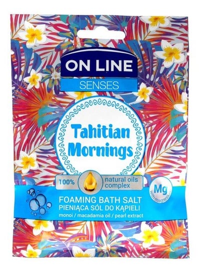 On Line, Senses, pieniąca sól do kąpieli Tahitian Mornings, 80 g On Line