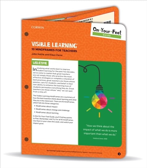 On-Your-Feet Guide: Visible Learning: 10 Mindframes for Teachers Hattie John, Klaus Zierer