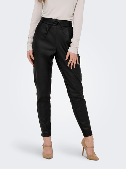 ONLY SPODNIE CZARNE PROSTE WIĄZANE BASIC S/32 17BA ONLY