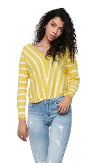 Only żółty sweter w paski M ONLY
