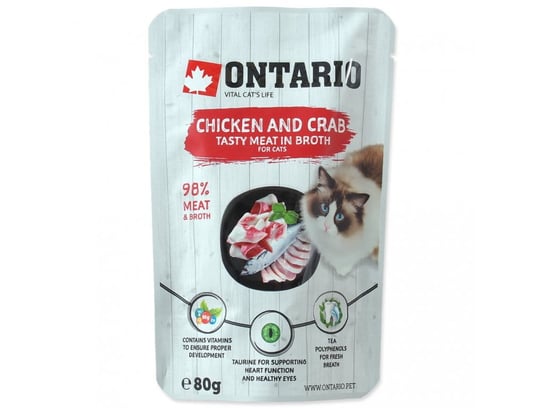 Ontario saszetka 80g dla kota kurczak i krab w rosole Ontario