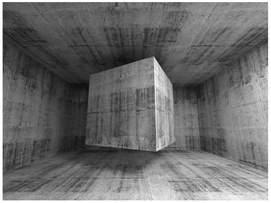 Oobrazy, Fototapeta, Latająca betonowa kostka 3d, 200x150 cm Oobrazy