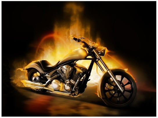 Oobrazy, Fototapeta, Motocykl w ogniu, 200x150 cm Oobrazy