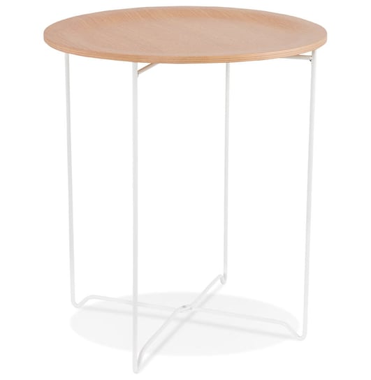 OOLA stolik   śr. 45cm, k. naturalny i biały Kokoon Design