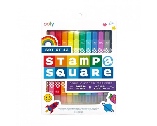 Ooly Cienkopisy z Pieczątkami Pixel Art Stamp-A-Square Ooly