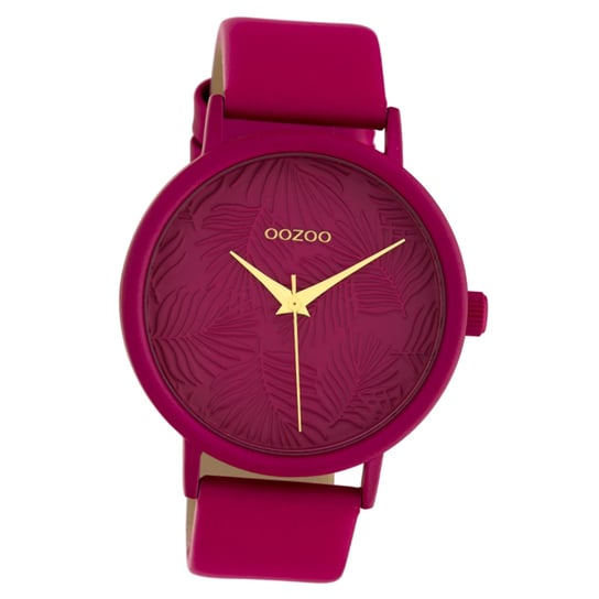 Oozoo damski zegarek na rękę fuksja skóra C10167 Timepieces damski analogowy zegarek kwarcowy UOC10167 Oozoo