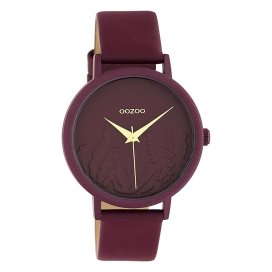 Oozoo damski zegarek na rękę Timepieces Analog skóra fioletowy UOC10609 Oozoo