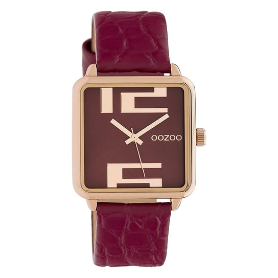 Oozoo damski zegarek na rękę Timepieces analogowy skóra czerwony UOC10368 Oozoo