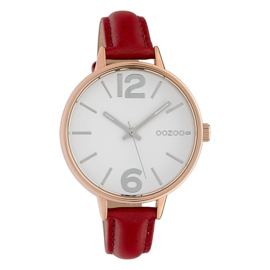 Oozoo Damski zegarek na rękę Timepieces Analogowy Skóra czerwony UOC10458 Oozoo