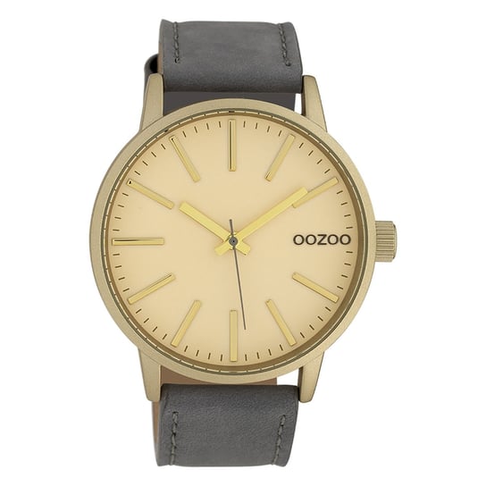 Oozoo Damski zegarek na rękę Timepieces analogowy Skóra szary UOC10013 Oozoo