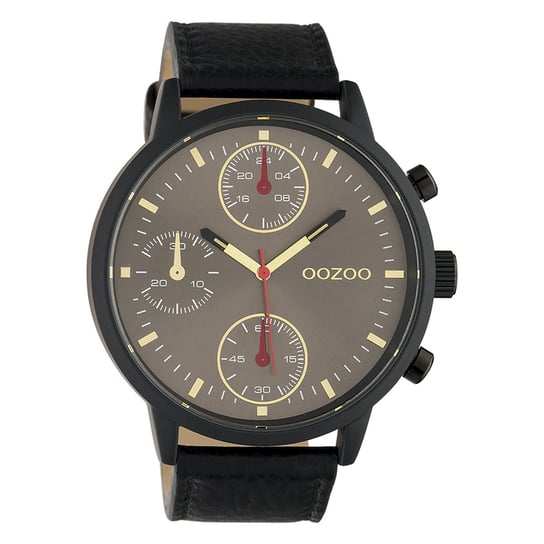 Oozoo Unisex Zegarek na rękę Timepieces Analogowy Skóra czarny UOC10532 Oozoo