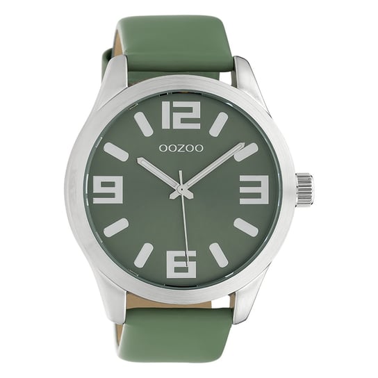 Oozoo zegarek na rękę biscay-zielona skóra C10238 Timepieces damski, męski analogowy zegarek kwarcowy UOC10238 Oozoo