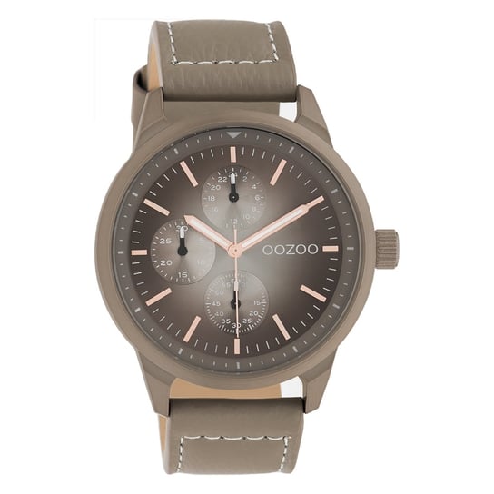 Oozoo zegarek na rękę brązowa skóra taupe C10907 Timepieces unisex analogowy zegarek kwarcowy UOC10907 Oozoo