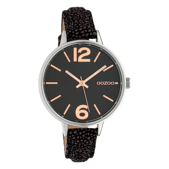 Oozoo Zegarek na rękę czarny brązowy skóra C10459 Timepieces Damski zegarek analogowy UOC10459 Oozoo