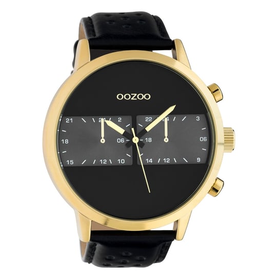 Oozoo zegarek na rękę czarny skóra C10516 Timepieces męski analogowy kwarcowy UOC10516 Oozoo