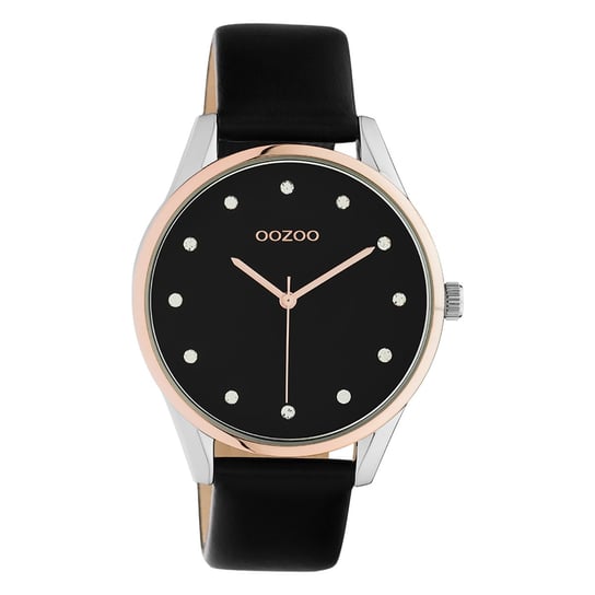 Oozoo zegarek na rękę czarny skóra C10954 Timepieces damski analogowy kwarcowy UOC10954 Oozoo