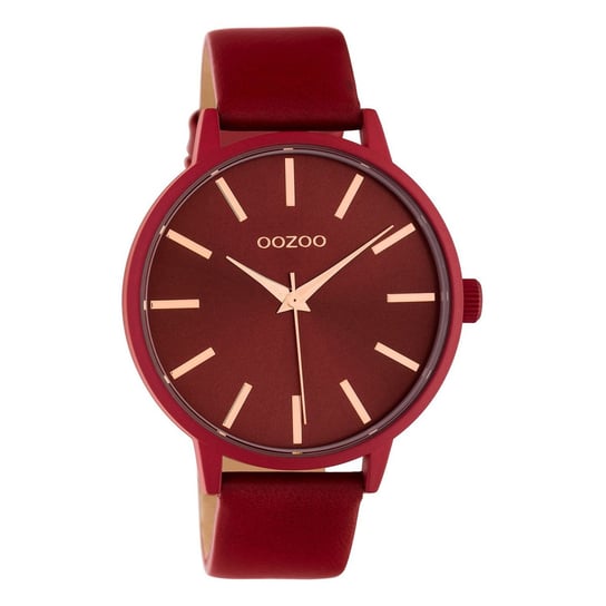 Oozoo zegarek na rękę czerwona skóra C10618 Timepieces damski analogowy zegarek kwarcowy UOC10618 Oozoo