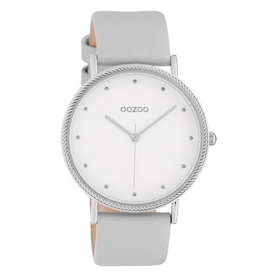 Oozoo zegarek na rękę skóra srebrny szary C10415 Timepieces damski analogowy kwarcowy UOC10415 Oozoo