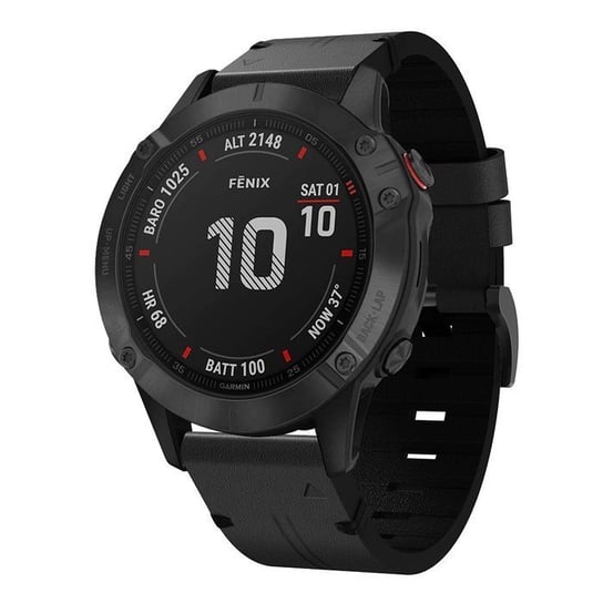 Opaska Bestphone, Pasek, Bransoleta, Leather Band Garmin Fenix 3/5X/3Hr/5X Plus/6X/6X Pro/7X Black Bestphone