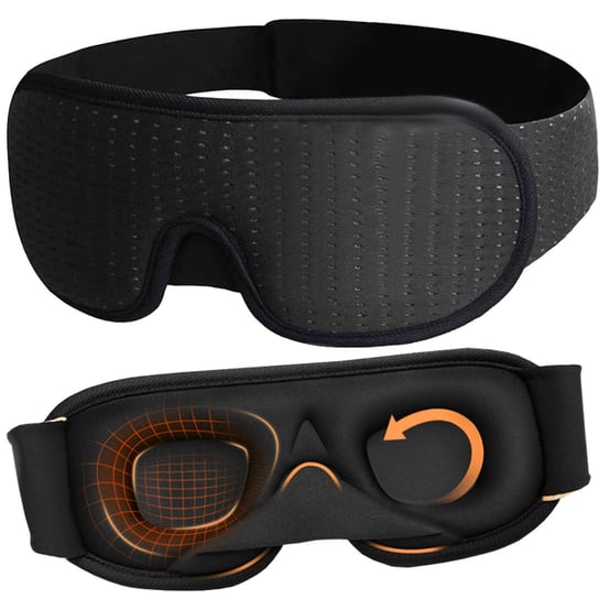 Opaska Na Oczy Do Spania 3D Zaciemniająca Oddychająca Ergonomiczna Maska Czarna Inna marka