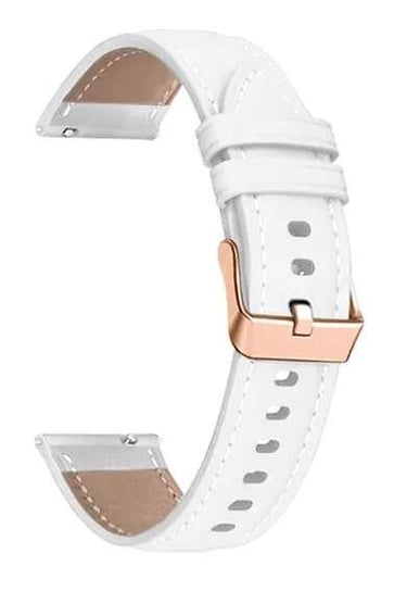 opaska pasek bransoleta LEATHER "2" Garmin GARMIN VENU 2S / VENU 3S / Vivoactive 4S / Huawei Watch GT 4 41mm 18mm biała Bestphone