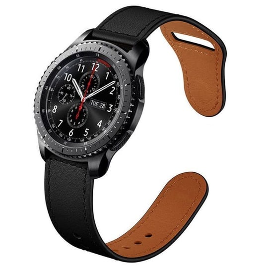 Opaska Pasek Bransoleta Leather Fit Samsung Watch 42Mm 3 41Mm 4 40/44Mm Active Huawei Watch Gt 2 / 3 42Mm Amazfit Gts 1 2  2E Mini Garmin Venu / Sq Czarna Bestphone