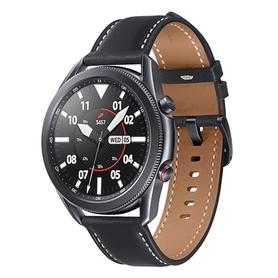 Opaska Pasek Bransoleta Leather Samsung Watch 42Mm 3 41Mm 4 40/44Mm Active Huawei Watch Gt 2 / 3 42Mm Amazfit Gts 1 2  2E Mini Garmin Venu / Sq Czarna Bestphone
