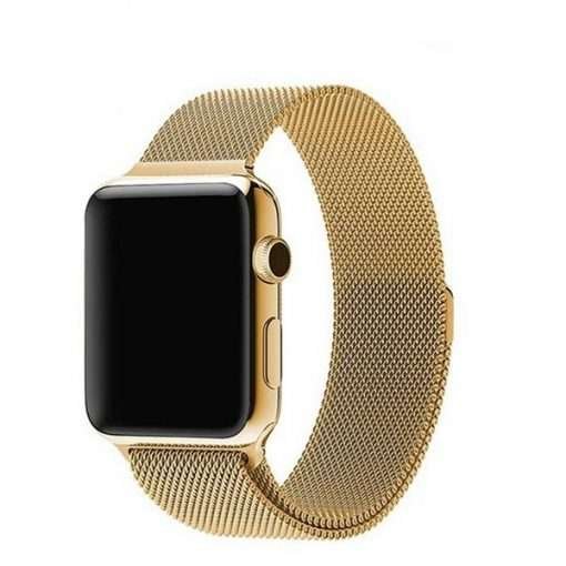 Opaska Pasek Bransoleta Milaneseband Apple Watch 1/2/3/4/5/6/7/8/Ultra/Se 42/44/45/49Mm Złoty Bestphone