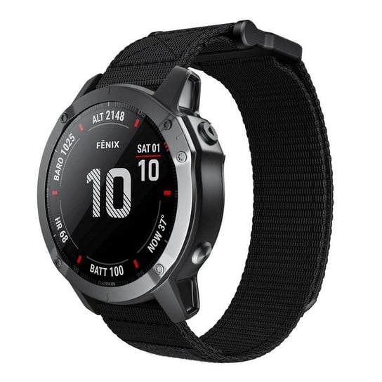 Opaska Pasek Bransoleta Nylon Metal Garmin Fenix 3/5X/3Hr/5X Plus/6X/6X Pro/7X Black Bestphone