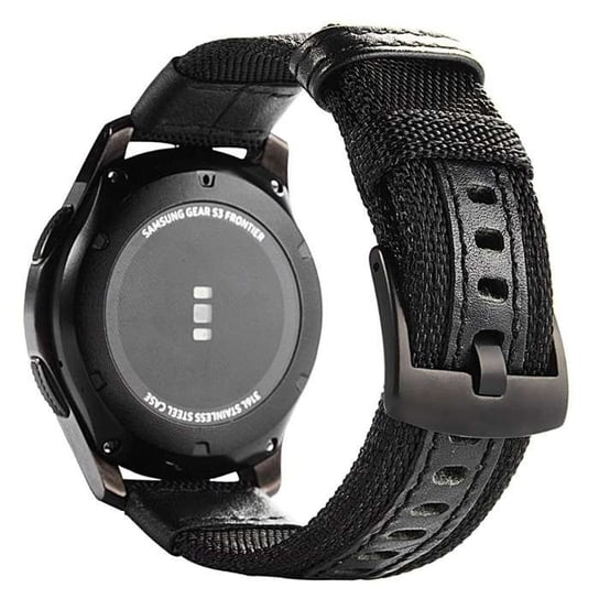 Opaska Pasek Bransoleta Nylon Samsung Watch 42Mm 3 41Mm 4 40/44Mm Active Huawei Watch Gt 2 / 3 42Mm Amazfit Gts 1 2  2E Mini Garmin Venu / Sq Czarna Bestphone