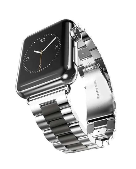 Opaska Pasek Bransoleta Stainless Apple Watch 1/2/3/4/5/6/7/8/Ultra/Se 42/44/45/49Mm Czarna - Srebrny Bestphone