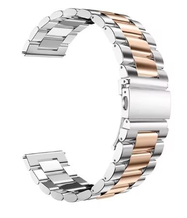 opaska pasek bransoleta STAINLESS Garmin GARMIN VENU 2S / VENU 3S / Vivoactive 4S / Huawei Watch GT 4 / 5  41mm / 5 PRO 42mm 18mm srebrno-rosegold Bestphone