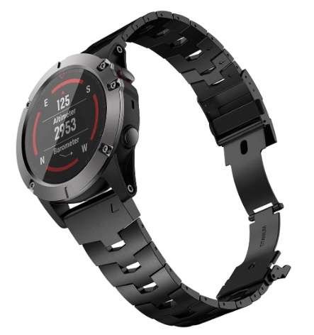 Opaska Pasek Bransoleta Titanium "2" Garmin Fenix 3/5X/3Hr/5X Plus/6X/6X Pro/7X Black Bestphone