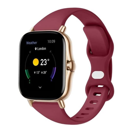 Opaska Pasek Bransoleta Wąska Smooth Samsung Watch 42Mm 3 41Mm 4 40/44Mm Active Huawei Watch Gt 2 / 3 42Mm Amazfit Gts 1 2  2E Mini Garmin Venu / Sq Bordowa Bestphone