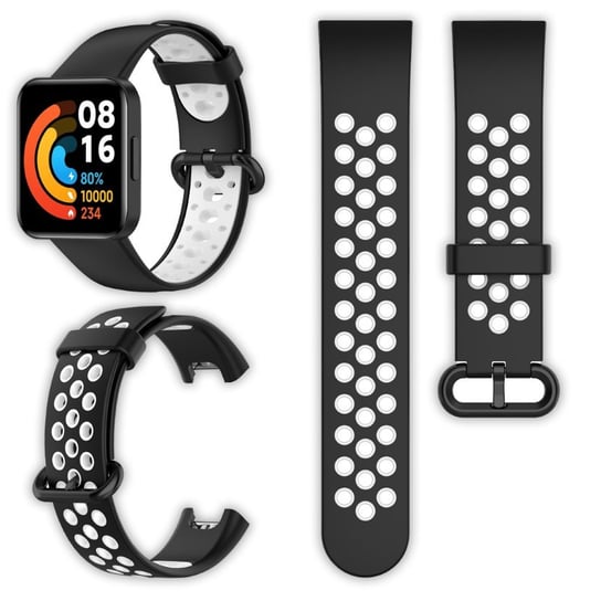 Opaska pasek perforowany Vanfone do Xiaomi Redmi Watch 2 Lite, czarno-biały Vanfone