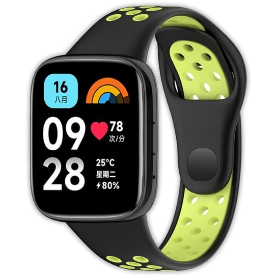 Opaska pasek perforowany Vanfone do Xiaomi Redmi Watch 3 Active, czarno-zielony Vanfone