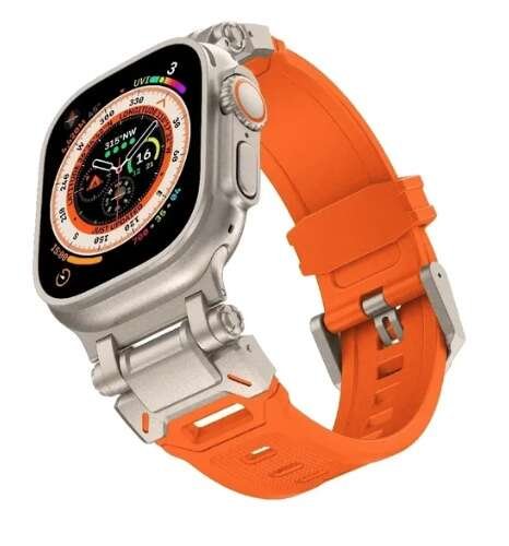OPASKA PASEK SMOOTHTITANIUM Apple Watch 1/2/3/4/5/6/7/8/9/SE/Ultra/Ultra2 42/44/45/49mm pomarańczonwa Bestphone