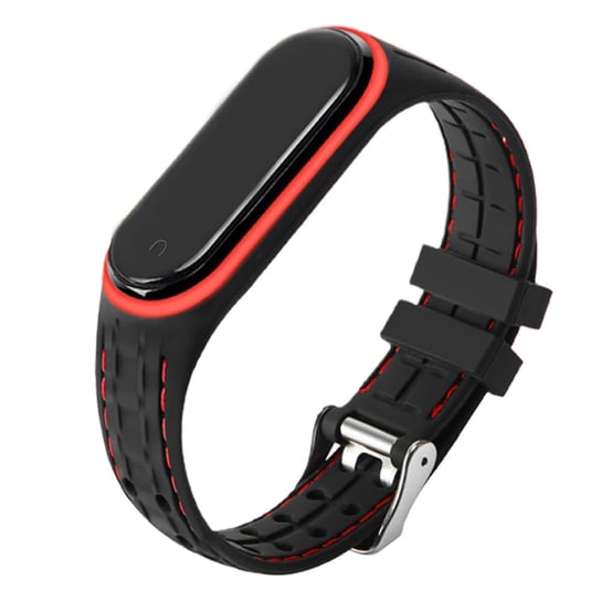 Opaska Pasek Sportowy do Xiaomi Mi Band 5/6 "Czarno-czerwony" DreamLab