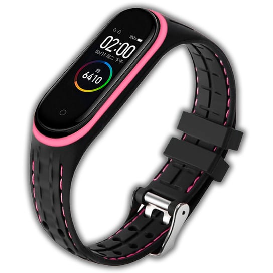 Opaska pasek sportowy Vanfone do Xiaomi Mi Band 3/4, czarno-różowy Vanfone
