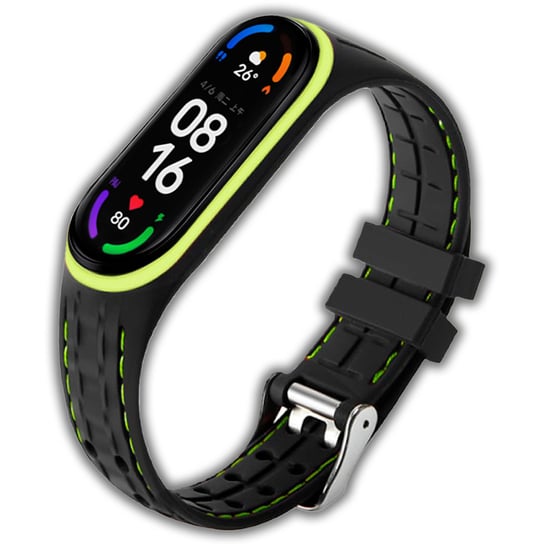 Opaska pasek sportowy Vanfone do Xiaomi Mi Band 5/6, Amazfit Band 5, czarno-zielony Vanfone