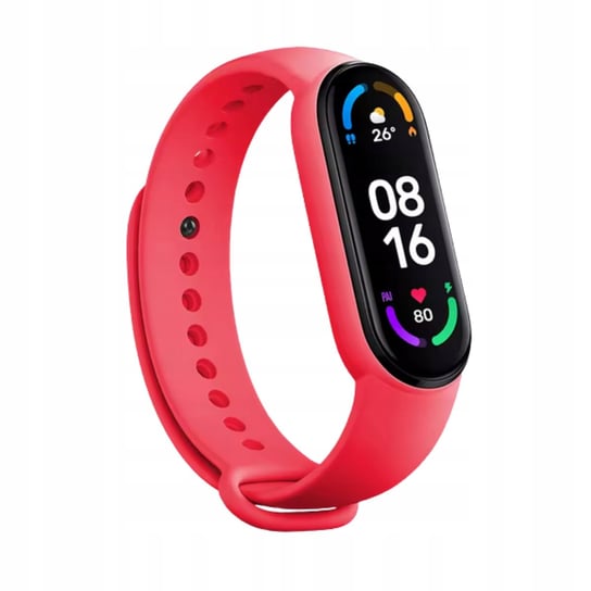 Opaska pasek zamienny do zegarka smartwatch xiaomi mi band 5/6/7 czerwony Wojer