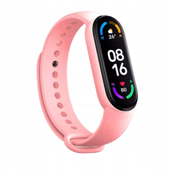 Opaska pasek zamienny do zegarka xiaomi mi band 5/6/7 w kolorze pudrowy róż Wojer