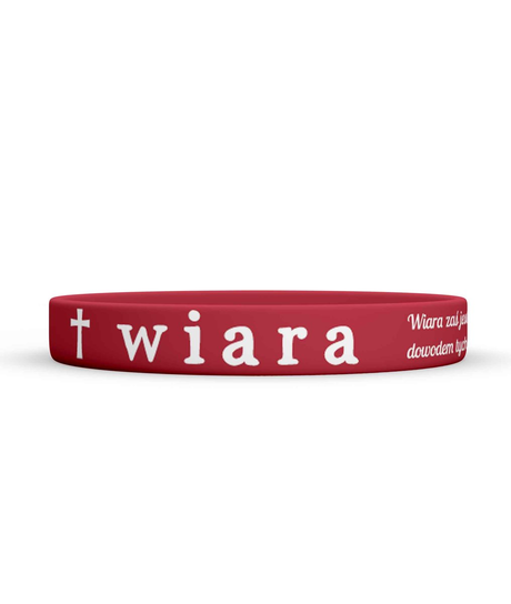 Opaska silikonowa - wiara - czerwony Szaron
