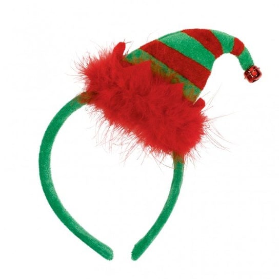 Opaska świąteczna na głowę z czapeczką Elfa Amscan