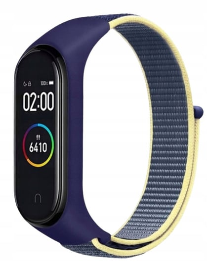 Opaska zamienna nylonowa do xiaomi mi band 3/4/5/6 kolor granatowy z żółtym Wojer
