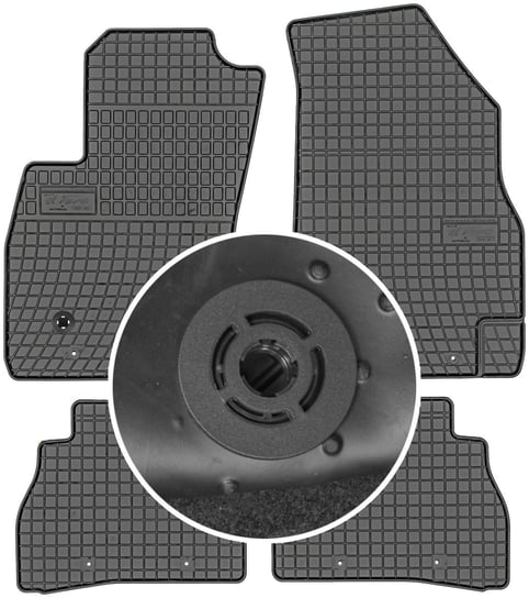 Opel Combo D VAN od 2011r. Dywaniki gumowe FROGUM 0910 + mocowania MAX-DYWANIK Frogum