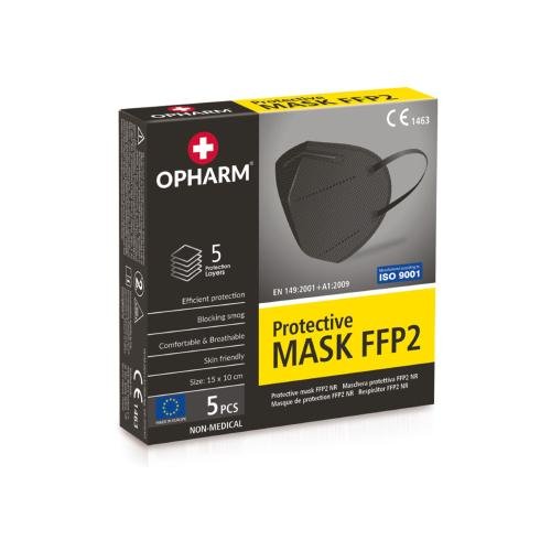 Opharm Maska Ochronna Ffp2 Czarna, 5szt. Opharm