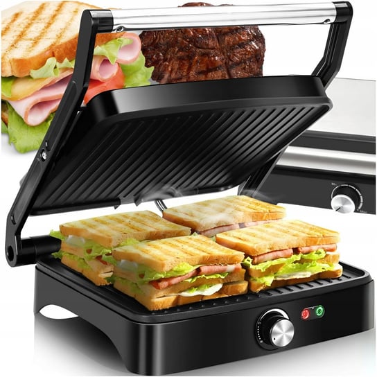 OPIEKACZ TOSTER GRILL DO KANAPEK PANINI ELEKTRYCZNY ROZKŁADANY MOCNY 1000W Memflow
