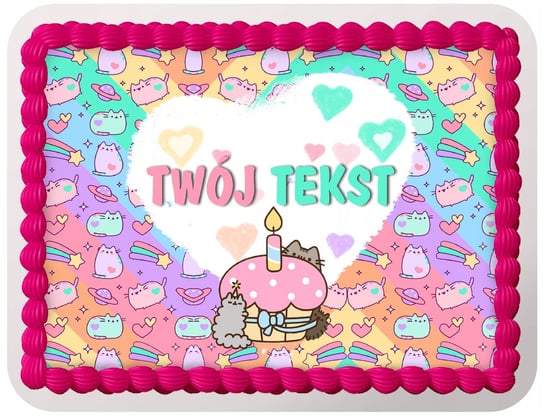 Opłatek Na Tort Pusheen Cat Urodziny Prezent Y4 Propaganda